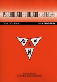 Psychologia - Etologia - Genetyka. Tom 30/2014