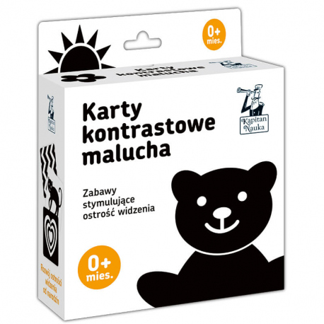 Karty kontrastowe malucha (0m+). Zabawy stymulujące ostrość widzenia