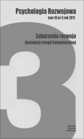 Psychologia Rozwojowa. Tom 16 nr 3 rok 2011