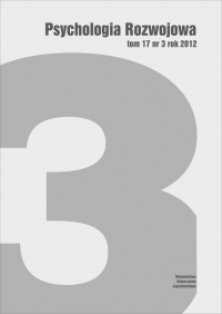 Psychologia Rozwojowa. Tom 17 nr 3 rok 2012
