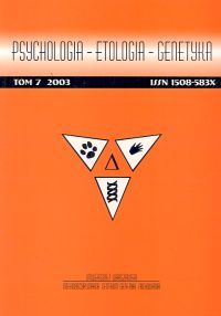 Psychologia - Etologia - Genetyka. Tom 7/2003