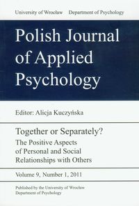 Polish Journal of Applied Psychology. Vol.9, Nr 1, 2011