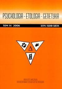 Psychologia - Etologia - Genetyka. Tom 14/2006