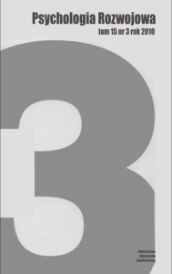 Psychologia Rozwojowa. Tom 15 nr 3 rok 2010