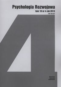 Psychologia Rozwojowa. Tom 18 nr 4 rok 2013