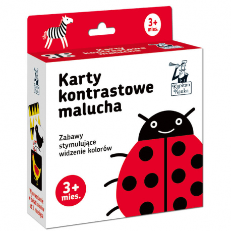 Karty kontrastowe malucha (3m+). Zabawy stymulujące widzenie kolorów
