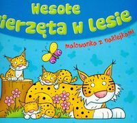 Wesołe zwierzęta w lesie. Malowanka z naklejkami. Model zwierzątka do wycięcia i sklejenia (ryś)