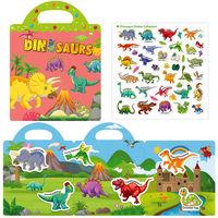Książeczka rozkładanka z naklejkami. Dinozaury 2